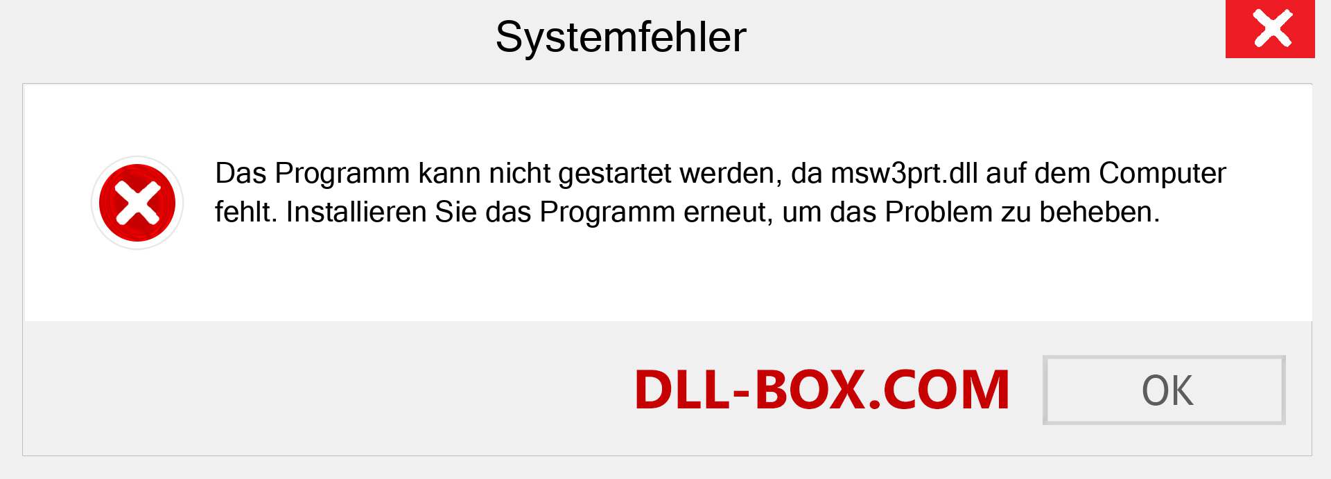 msw3prt.dll-Datei fehlt?. Download für Windows 7, 8, 10 - Fix msw3prt dll Missing Error unter Windows, Fotos, Bildern