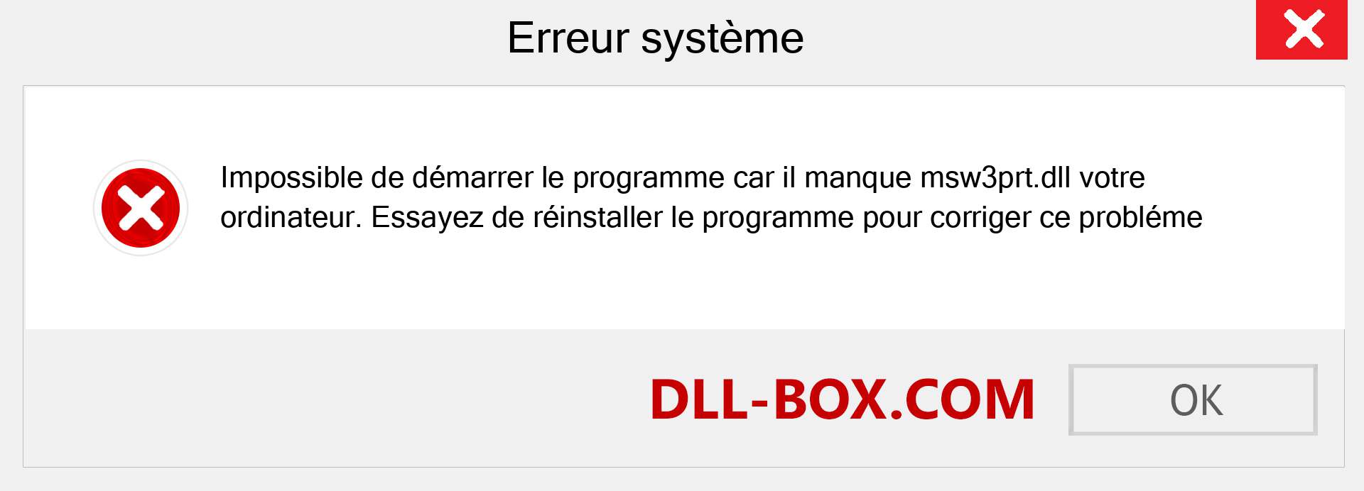 Le fichier msw3prt.dll est manquant ?. Télécharger pour Windows 7, 8, 10 - Correction de l'erreur manquante msw3prt dll sur Windows, photos, images